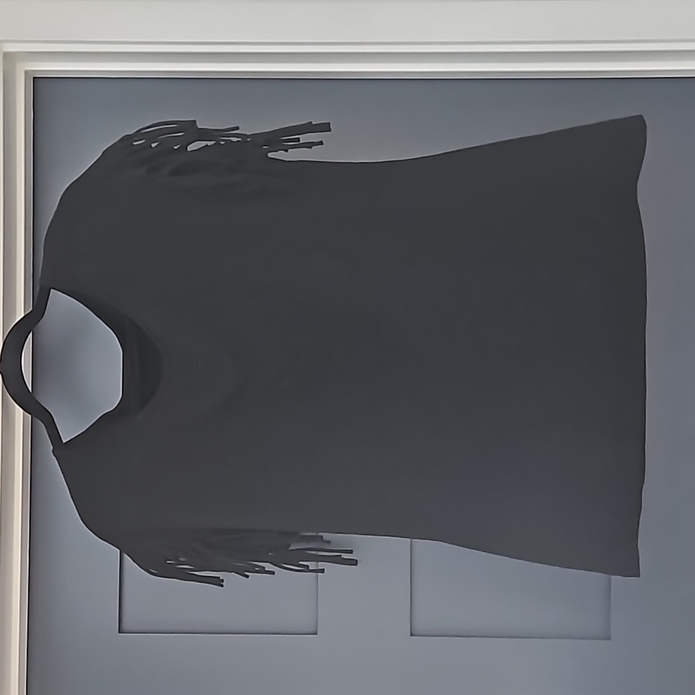 Black fringe sleeve top